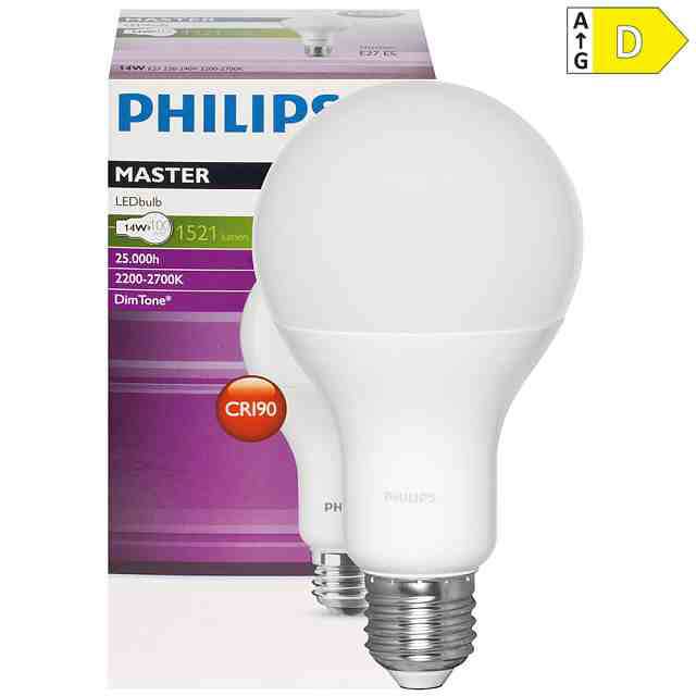 E27 LED Lampe 15W, 2700-2200K Dimmbar Ra>90