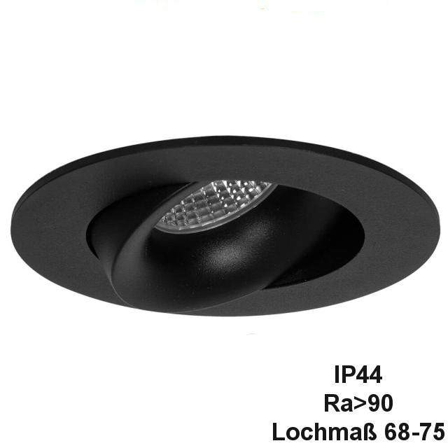 LED Einbaustrahler 230V RA90, schwarz