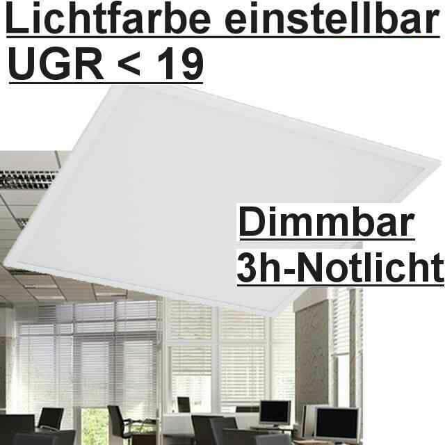 LED Panel dimmbar mit 3h Notlicht UGR<19
