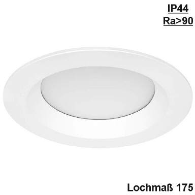 LED Einbauleuchte Schwarz IP44 230V warmweiß 6W