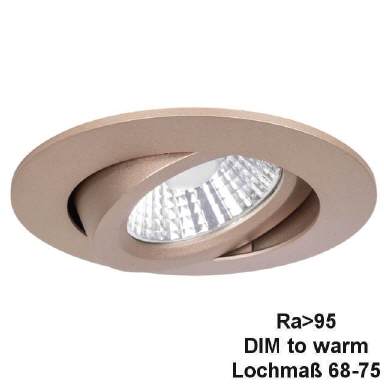 LED-Einbaustrahler silber 6W DIM to warm Ra95