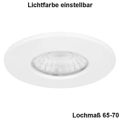 LED Downligh F90, 6W Lichtfarbe einstellbar silber