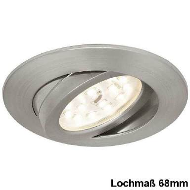 LED Einbaulstrahler Flach Nickel matt 5,5W 230V