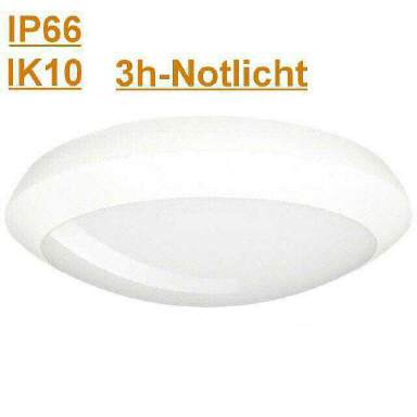 LED-Leuchte IP66, IK10, 350mm 4000K 18W Notlicht