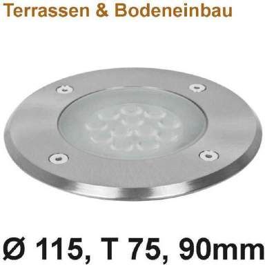 LED Bodeneinbaustrahler IP67 230V 9W 90