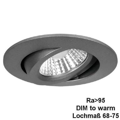 LED-Einbaustrahler weiß 6W DIM to warm Ra95
