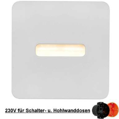 LED-Wandeinbauleuchte MINI-2, 230V Weiss