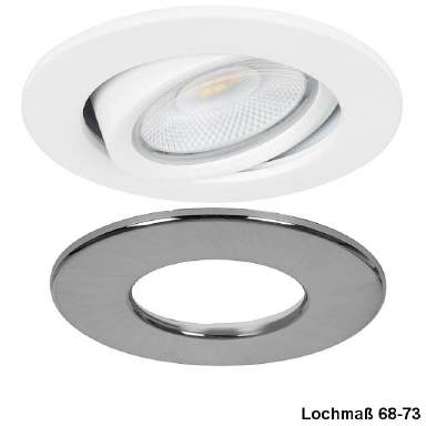 LED Downligh F90, 6W Lichtfarbe einstellbar silber