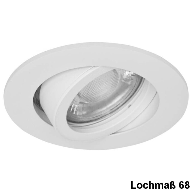 LED Einbaustrahler GU10 230V 1-9W rund eckig schwenkbar Spot 70mm Bohrloch 