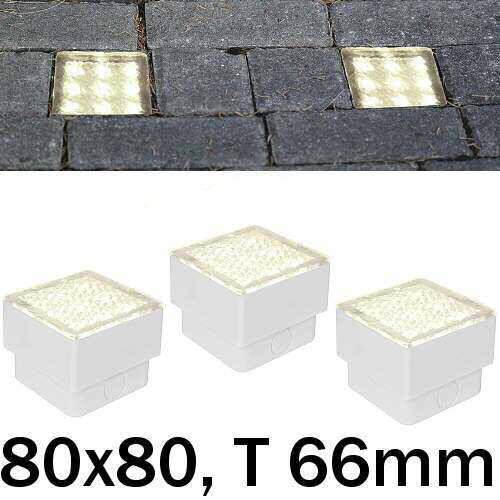 LED Bodeneinbaustrahler 80x80 warmweiß 3er-Set