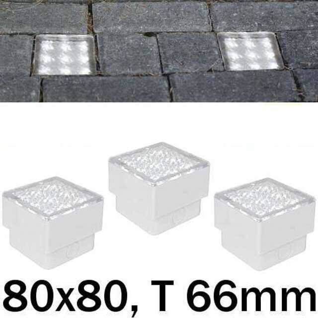 LED Bodeneinbaustrahler 80x80 weiß 3er-Set