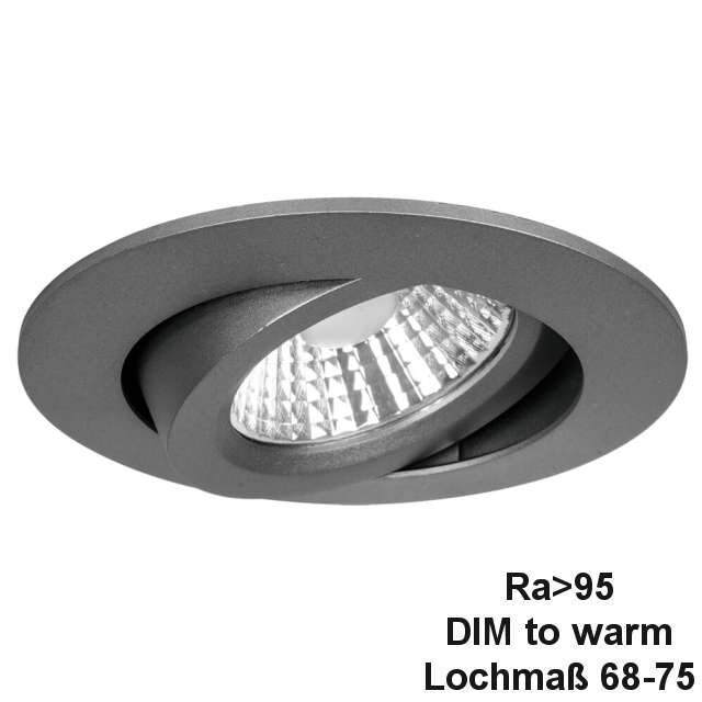 Einbaustrahler anthrazit 6W DIM-2-warm RA95