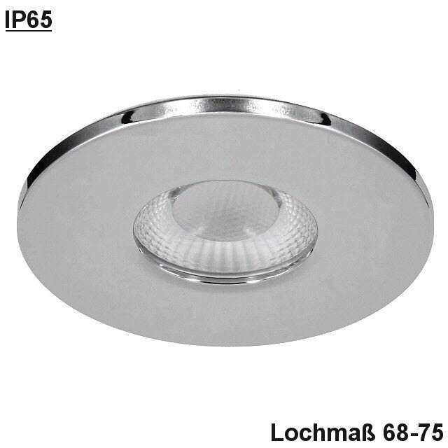 LED Einbaustrahler Chrom-glänzend dimmbar IP65