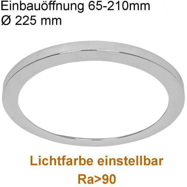LED Einbaustrahler Chrom Loch 65-210mm