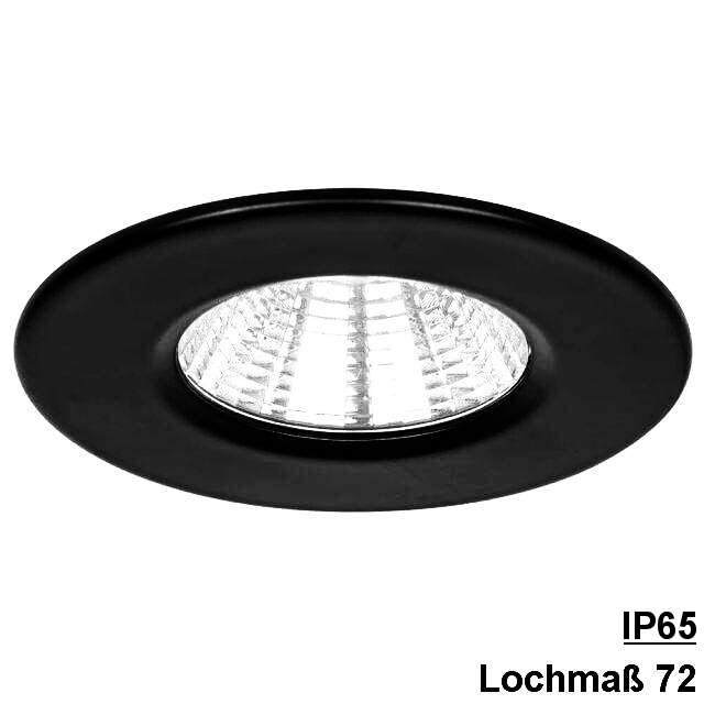 LED Einbaustrahler dimmbar IP65 schwarz 3000K 5,5W