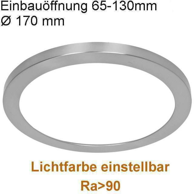 LED Einbaustrahler Nickel matt Loch 65-130mm