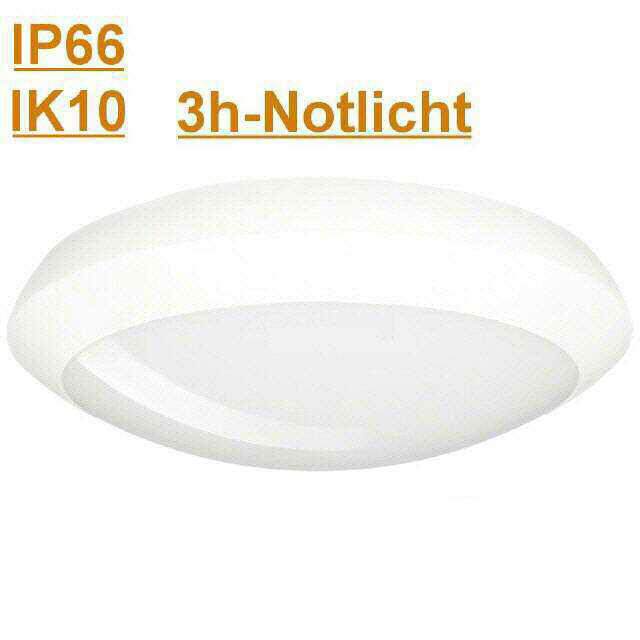 LED-Leuchte IP66, IK10, 400mm 3000K 24W Notlicht