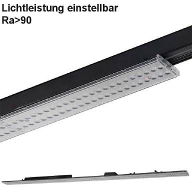3-Phasen LED Schienenleuchte schwarz 35-50W, 150cm