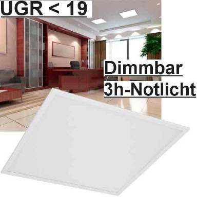 Led Panel Dimmbar m. Schalter UGR<19 5700K CRI>90