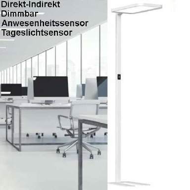 LED Büro Stehleuchte dimmbar 80W Direkt-Indirekt