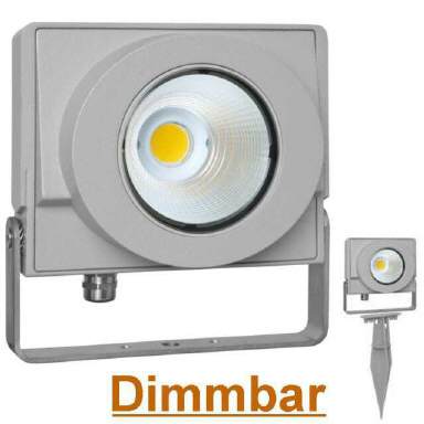 LED-Strahler silber mit Erdspieß DIMMBAR 19W, IP66