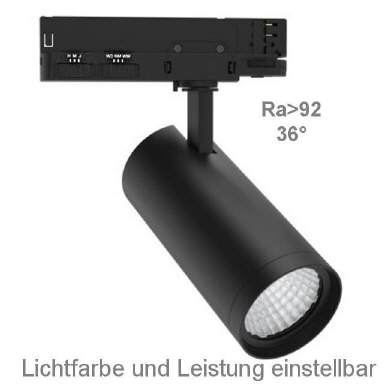 LED Stromschienenstrahler schwarz Ra>95, 32W 3500K