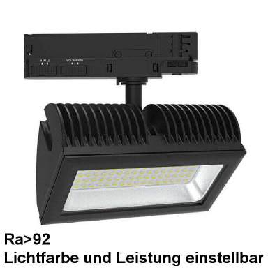 LED Stromschienenstrahler schwarz einstellbar Ra92