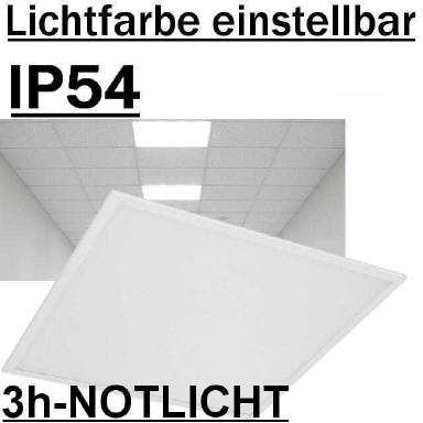 LED-Panel IP54 3000/4000/5700K m. NOTLICHT