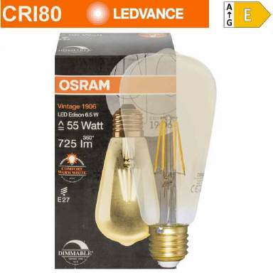 LED Lampe Edison-Form Gold, E27 7W, 2400K