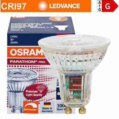 GU10 LED-Lampe 3,9W 2700K DIMMBAR 36° Ra97