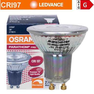 GU10 LED-Lampe, 5,5W, 2700K DIMMBAR, 36° Ra97