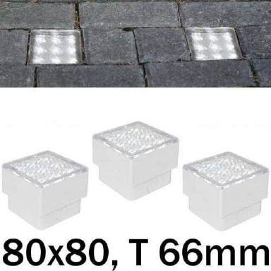 LED Bodeneinbaustrahler 80x80 warmweiß 3er-Set