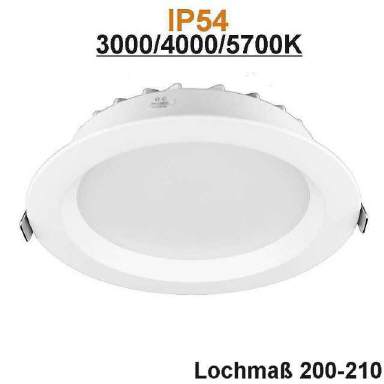 LED-Downlight IP54 18W 3000, 4000, 5700K