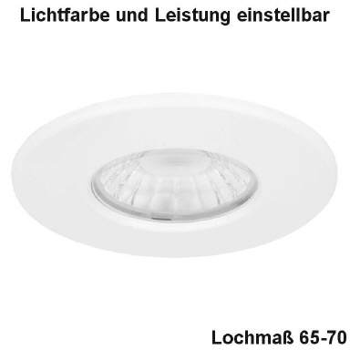 LED Einbauleuchte Schwarz IP44 230V warmweiß 6W