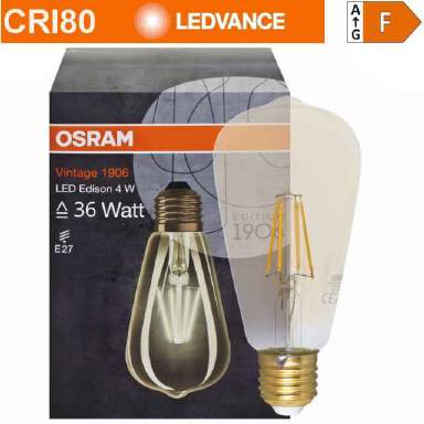 LED Lampe Edison-Form Gold E27 4W 2400K
