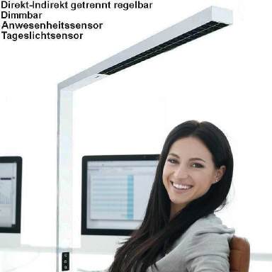 Büro LED Stehleuchte blendfrei UGR<12 weiß