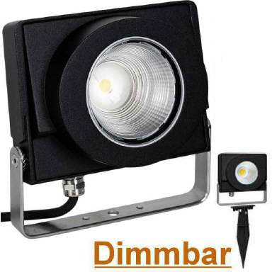 LED-Strahler schwarz mit Erdspieß DIMMBAR IP66