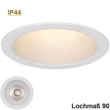 LED Downlight weiß 9W 3000K IP44