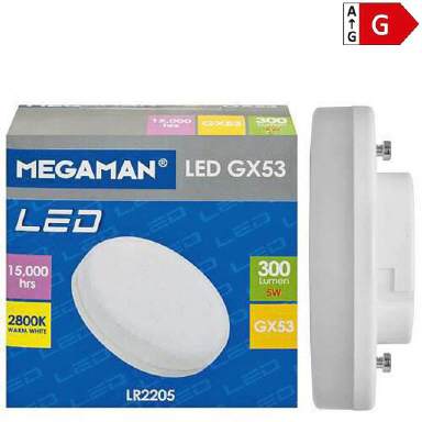 LED-Lampe, GX53 230V, 3,2W warmweiss 180°